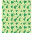 thumbnail image 3 of Frog Duvet Cover Set, Image of Smiling Pond Animal and Flower Silhouettes on Green Background, Decorative 3 Piece Bedding Set with 2 Pillow Shams, Calking Size, Pastel Green Sea Green, by Ambesonne, 3 of 3