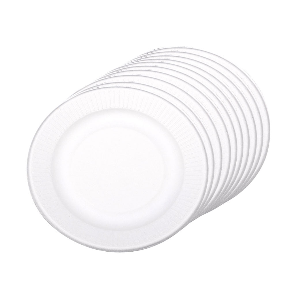 10 Pcs Disposable BBQ Paper Tray Paper Camping Stackable Round Plates