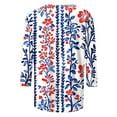 thumbnail image 2 of Tauxra Casual T-Shirt for Women with 3/4 Sleeve and Independence Day Print, Round Neck Blouse for Everyday Wear in Blue, 2 of 5