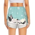 thumbnail image 4 of Vsdgher French Bulldog Taking a Bath Print Women's Running Double Layer Shorts High Waisted with Pockets Elastic Yoga Workout Athletic Gym Sports, 4 of 8