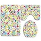thumbnail image 1 of Juego de alfombras de baño ABPHQTO Flower Power 3 piezas contorno y tapa de inodoro, 1 of 2