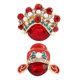 thumbnail image 1 of Alloy Brooches Chinese-Style Decorative Opera Face Makeup Style Red 2Pcs, 1 of 3