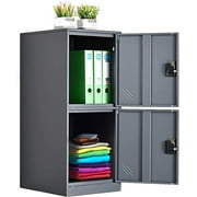 MECOLOR Vertical Single Tier Small Locker with Padlock latche 2 Compartment Storage for Employee,Home,Office file cabinet,School,Kids