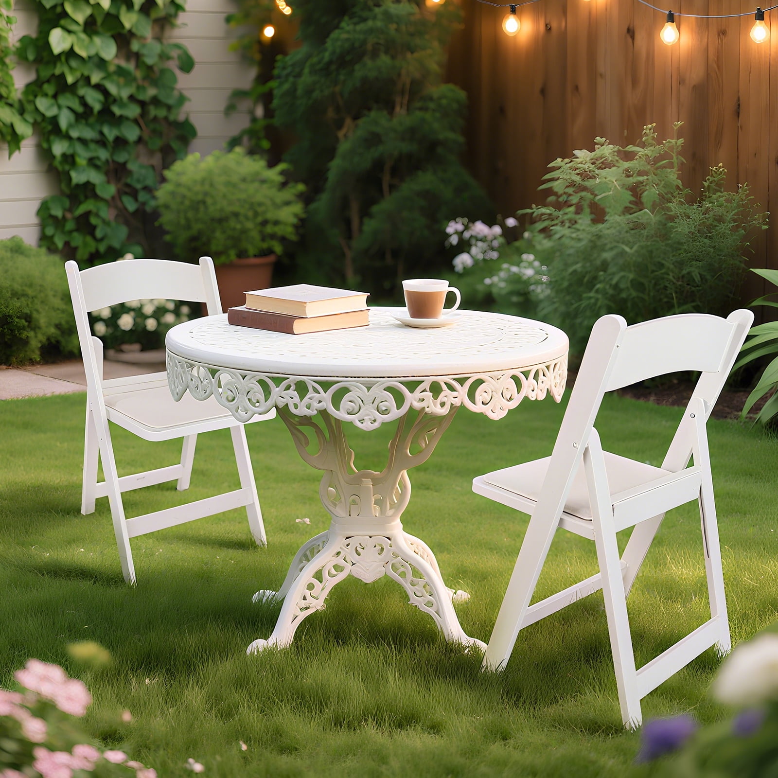 Mainstays Banquet Padded Resin Folding Chair, White