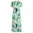 thumbnail image 5 of Robe Imprimée Color Block Verte Triangle Drôle Bohème Longues Robes Femme Robe Maxi Moderne Grande Taille 6TG 7TG, 5 of 5