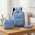 thumbnail image 3 of HUISZJ 3Pcs Strawberry Printed School Backpack, Students Bookbags Set with Lunch Box, Cute Daypack Bag Set for Women College (Light Blue), 3 of 7