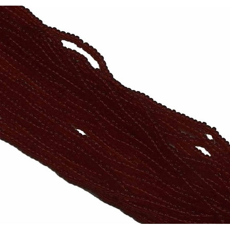 Red Bead Double Strand - Garnet RED Czech 8/0 Glass Seed, Loose Beads, 12 Strand Hank Preciosa