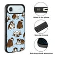 thumbnail image 2 of WIRESTER Shockproof Soft Rubber Cover Case for Apple iPhone 17 Air 6.6" 2025, Brindle Brown English Bulldog Funny Playful Postures On Light Blue Background, 2 of 5