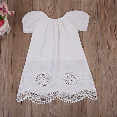 

Summer Toddler Kids Girls Short Sleeve Dress Casual Party Wedding Dresses