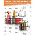 thumbnail image 3 of 1/4“ Extra Thick Pegboard Accessories Kit, 100PCS Heavy Duty Metal Peg Board Hook Assortment with 3 Sizes Basket S/M/L Fit 1/4 Inch Pegboard for Garage Wall Organizer Hanging Tools, 3 of 6