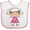 White and Pink, variant on Inktastic My Grammy Loves Me Girls Baby Bib