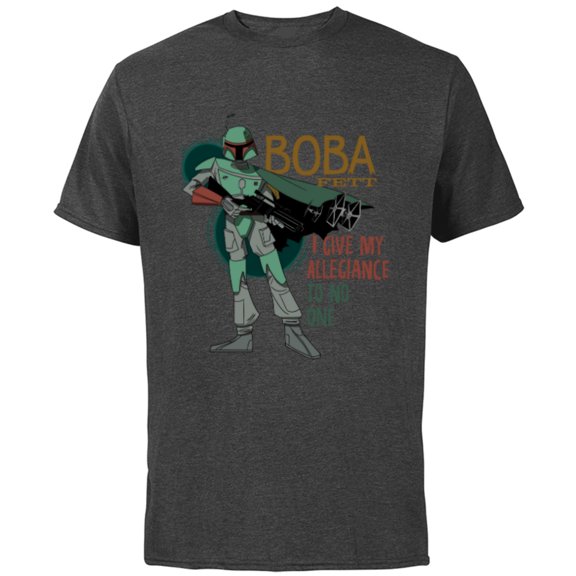 Star Wars Boba Fett I Give My Allegiance to No One - Short Sleeve Cotton T-Shirt for Adults - Customized-Charcoal