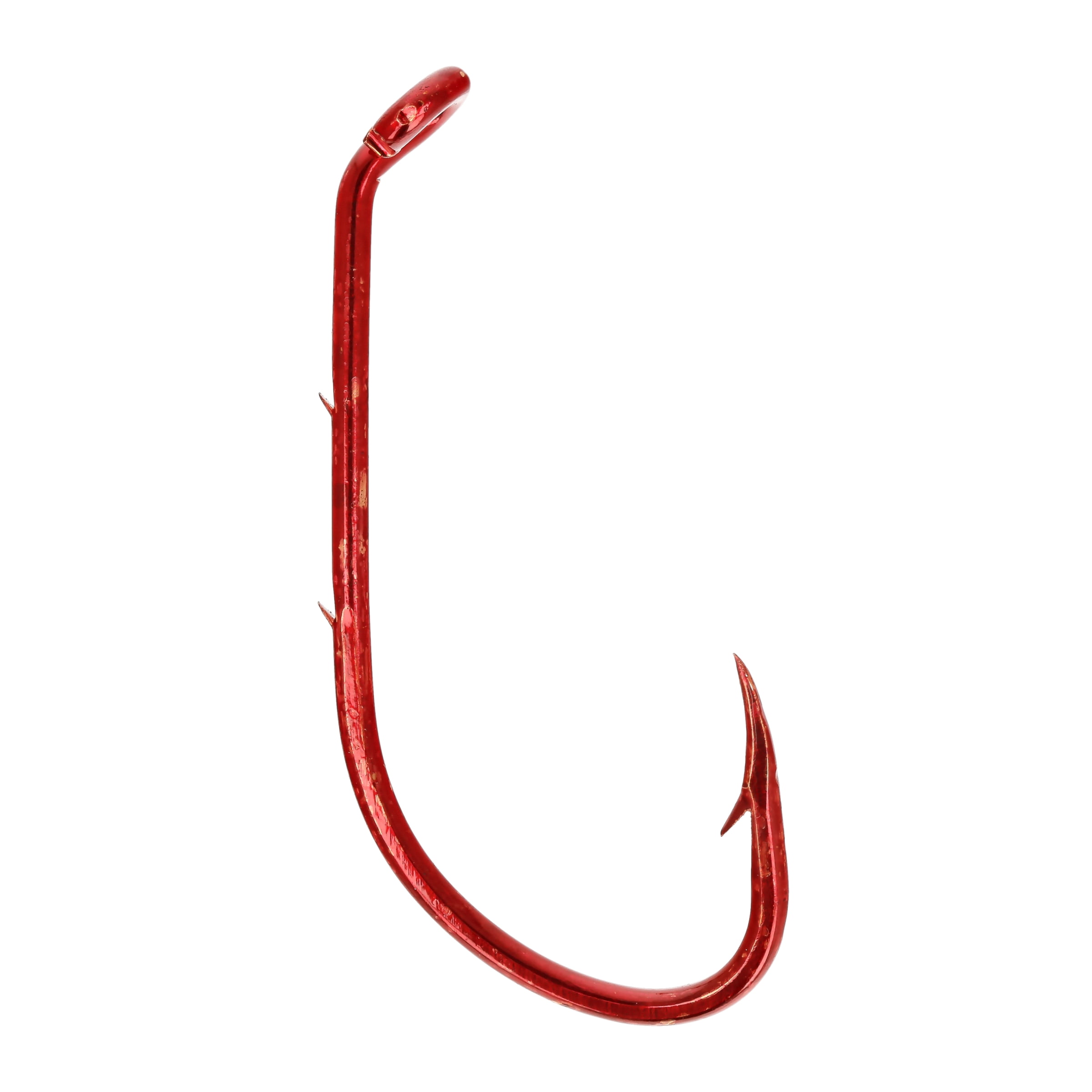 (6 pack) Lazer Sharp L181RGH-4 Baitholder Down Eye Offset Hook, Red, Size 4, 10 Pack