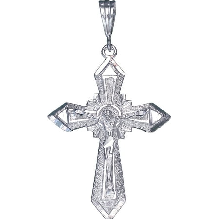 jesus necklace cross sterling chain pendant finish diamond cut silver dialog displays option button additional opens zoom