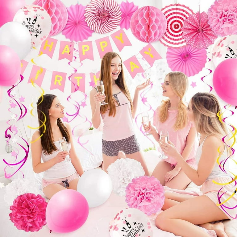Pink1 birthday girl belt and rhinestone headwear kit-birthday gift glitter  decoration belt for girls birthday party x2393