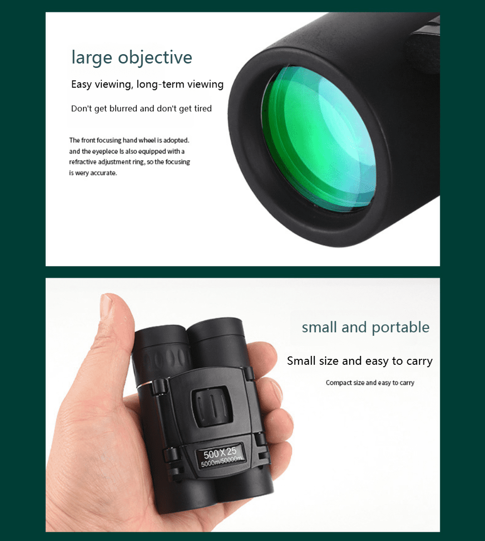 500x25 Zoom HD Telescope Professional BAK4 Powerful Binoculars Long Range Portable Monocular or Camping Tourism Outdoor