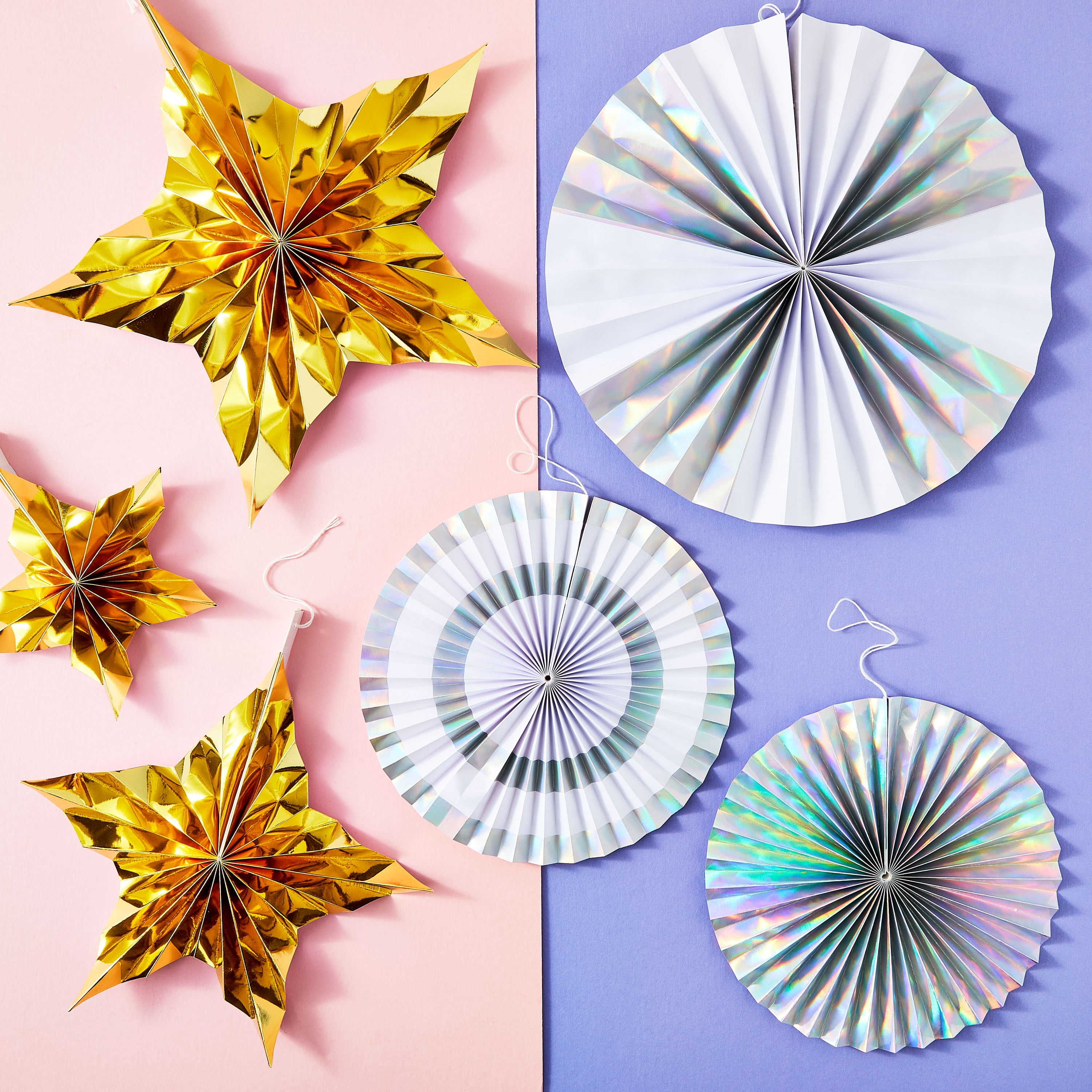 Silver and White Paper Fan Decorations, 3 Pieces, by Way To Celebrate