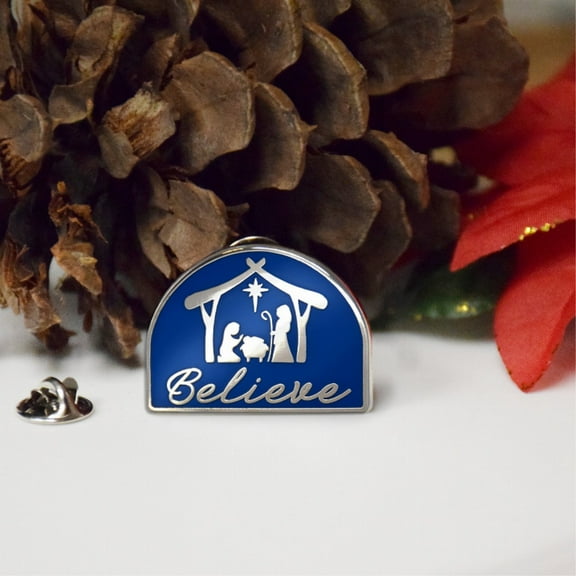 Believe Nativity Enamel Pin