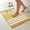 Yellow, variant on Striped Thick Fluffy Microfiber Bathroom Rug, Non Slip Latex Absorbent Gradient Stripe Bath Mat for Shower Entry Floor