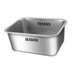 thumbnail image 4 of Lavabo de cocina con orificios de drenaje laterales, resistente y moderno, colador, cesta de drenaje para arroz, pasta, espaguetis, y uvas., 4 of 9