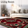 thumbnail image 2 of ODIKA 2'x3' Machine Washable Non-Slip Area Rug, Peaceful Shepherd Iconography Interlocking Ornamented Christmas High Traffic Rug, Red, 743364, 2 of 7