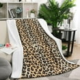 thumbnail image 3 of Leopard Print Blanket Fleece Throw Blanket for Bed Sofa Travel and Camping, Super Soft Cozy Fluffy Plush Blanket, Cheetah Print Blanket for All Seasons(”) 01 Brown Leopard -Throw, 3 of 5