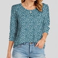 thumbnail image 2 of Godom Women's Casual 3/4 Sleeve T-Shirts Round Neck Cute Tunic Tops Basic Tees Blouses Business Work Tee Top, 2 of 5