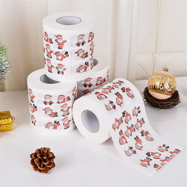 Papier toilette Agierg motif de Noël couleur papier hygiénique Père Noël  sapin imprimé tissu 