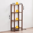 thumbnail image 2 of LELELINKY 4-Tier Tall Wooden Bookshelf with Storage, Industrial Modern Bookcase for Small Spaces, Living Room, Brown, 2 of 7