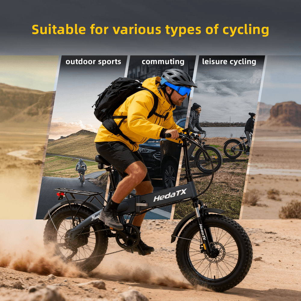 Folding Electric Bike for Adults, 48V 14Ah Battery, 20”x4” Fat Tire for All-Terrains, E-Bike with 750 Powerful Motor