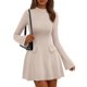 thumbnail image 1 of Vestido PRETTYGARDEN Otoño 2025 Mini Beige con Mangas Acampanadas - Talle S, 1 of 8
