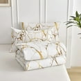 thumbnail image 2 of HGmart Golden Marble Pattern Twin 2 Pieces Duvet Cover Set Soft Breathable Washed Microfiber Duvet Cover, 2 of 6