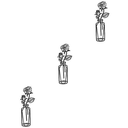 3pcs Iron Art Flower Style Wall Art Decor Iron Art Wall Ornament