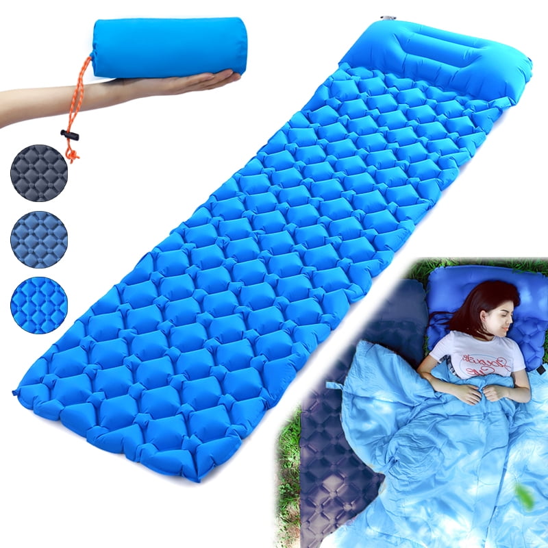 Camping Tent Sleeping Mat Inflatable Picnic Mats Portable Foldable Pad Navy blue 
