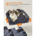 thumbnail image 2 of 64.6" Cat Tree Large Cat Tower Cat Activity Center with Hammock Cat Condo Smoky Gray, 2 of 9