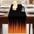thumbnail image 3 of Table Runners 70 Inches Long Dress Scarves, Burnt Orange Black Ombre Farmhouse Coffee/Dining/Kitchen Table Decor, Holiday Table Runner, Modern Abstract Striped Gradient 13x70 Inch, 3 of 9