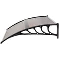thumbnail image 1 of 40*38in Window Awning, Front Door Terrace, Outdoor Awning, Polycarbonate Cover, Ultraviolet Rain, Snow and Sun Protection Awning, Plastic Bracket, Sun Panel, Front and Rear Metal Aluminum Strips Brown, 1 of 8