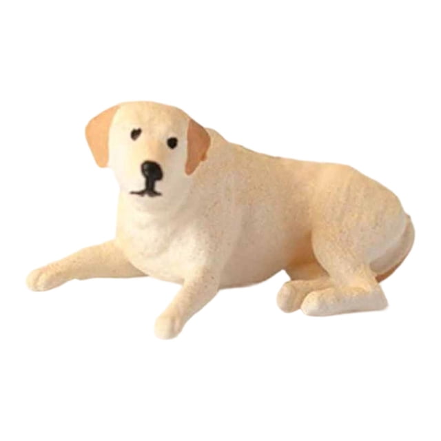 Xuanheng Modèle Animal Miniature 1/64 Réaliste pour Accessoires de Photographie Diorama Ornement Labrador Jaune