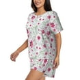 thumbnail image 2 of Picia Lilies Flowers Pajamas Sets for Women Soft Short-Sleeved Pjs with Lounge Shorts Two Piece Sleepwear-Large, 2 of 9