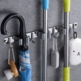 thumbnail image 5 of Wall Mounted Stainless Mop Holder With 3 Clips And 4 Hooks For Kitchen Garden Balcony Garage, 5 of 5