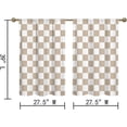 thumbnail image 4 of Beige Checkered Kitchen Curtains, Rustic Farmhouse Kitchen Curtain, Checkerboard Vintage Small Kitchen Curtains Sets for Bathroom Cafe Window Treatment Drapes 2 Panels (Each 27.5x39 Inch), 4 of 6