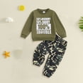thumbnail image 2 of Akiihool Newborn Boy Outfits Toddler Baby Boy Fall Winter Outfits Letter Crewneck Sweatshirt Casual Pants 2Pcs Clothes Set White,18-24 Months, 2 of 4