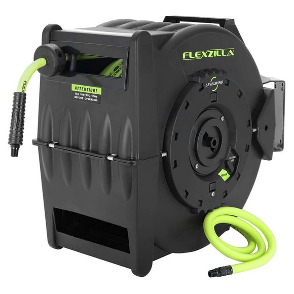 Flexzilla Heavy Duty Automatic Retractable Air Hose Reel with 1/2" x 50' Hose