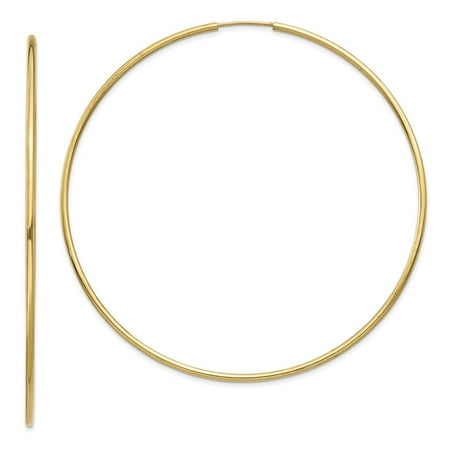 14k Yellow Gold Endless Hoop Earrings (3IN Diameter)