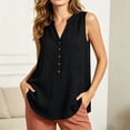 thumbnail image 2 of Babysbule Women's Sleeveless Henley V-Neck Button Blouse, Loose Fit Casual Summer Top with Chest Pocket for Women, 2 of 9