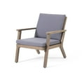thumbnail image 5 of Christopher Knight Home Temecula Outdoor Acacia Wood Club Chairs with Cushions (Set of 2) by  Gray Finish + Dark Gray Cushion, 5 of 5