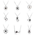 thumbnail image 1 of 1pcs Car Ornaments Women Love Pendant Choker Gift Lover Christmas Gifts Keepsake Projection 100 Languages I Love You NecklaceF He Qiyong unisex, 1 of 1