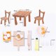 thumbnail image 3 of Juego de cocina de muñecas, mesa, silla, comida, juguetes de cocina en miniatura, accesorio de decoración 1:12, escena DIY, 3 of 9