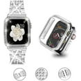 thumbnail image 3 of REQO Compatible with Apple Watch Ultra Band 49mm 46mm 45mm 41mm 38mm 40mm 42mm 44mm with 2 Pack Bling Crystal Diamonds Case Cover, iwatch SE Series Ultra 2 10/9/8/7/6/5/4/3/2/1 Bands for Women, 3 of 7