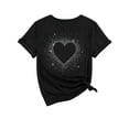 thumbnail image 4 of Bibifish Womens Tee Tops Love Heart Print Soft Slim Fit Crewneck Short-Sleeve T Shirts Summer Daily Casual Streetwear Chic Wear, 4 of 5